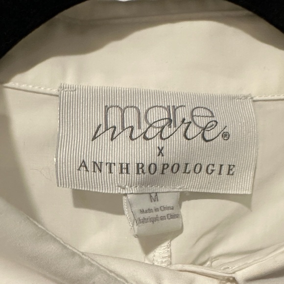 Anthropologie Cream Button-Up Blouse with Bows on back - Picture 3 of 6